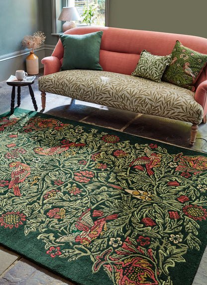 Laagpolig vloerkleed Morris & Co Bird Tump Green 128307