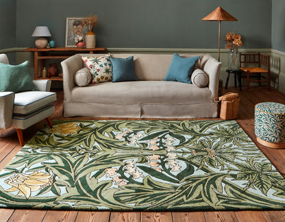 Laagpolig vloerkleed Bluebell leafy arbour green 127607