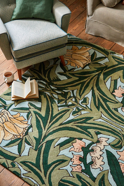 Laagpolig vloerkleed Bluebell leafy arbour green 127607