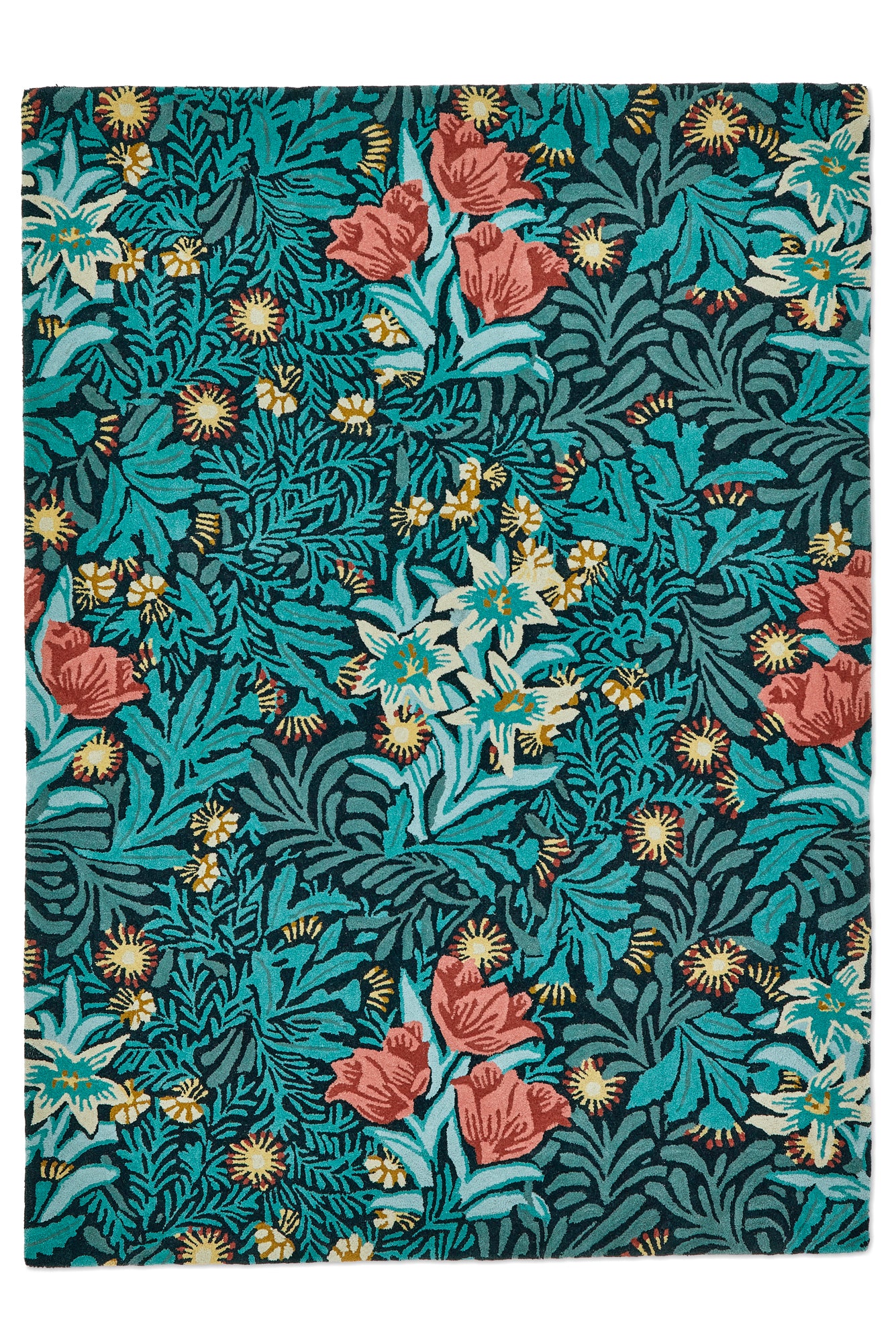 Laagpolig vloerkleed Morris & Co Bower Indigo 128208