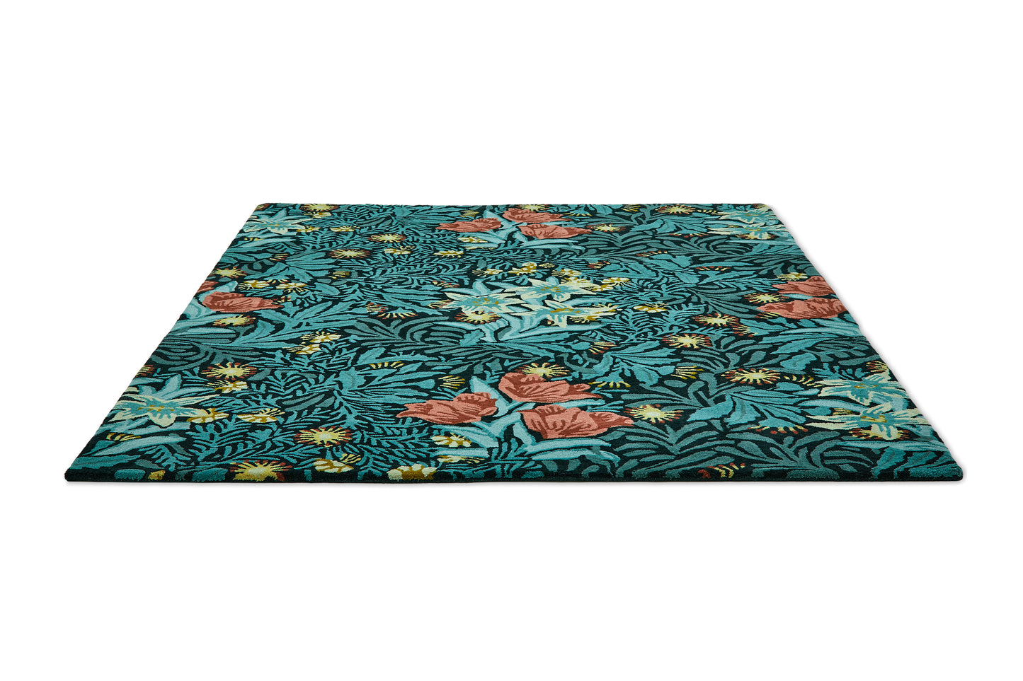 Laagpolig vloerkleed Morris & Co Bower Indigo 128208