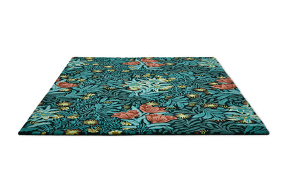Laagpolig vloerkleed Morris & Co Bower Indigo 128208