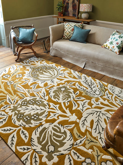 Laagpolig vloerkleed Morris & Co Elmcote Gold 127806