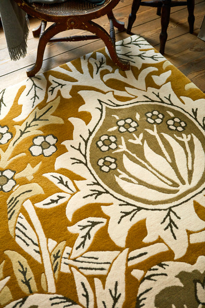 Laagpolig vloerkleed Morris & Co Elmcote Gold 127806
