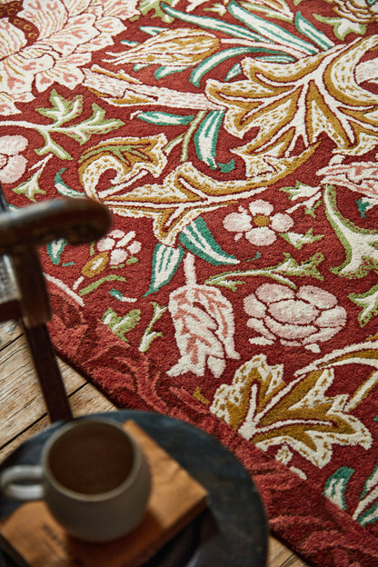 Laagpolig vloerkleed Morris & Co Trent Red House 127503