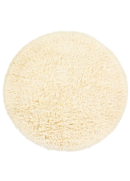 Vloerkleed MOMO Rugs Snow White Plain Ivory Round