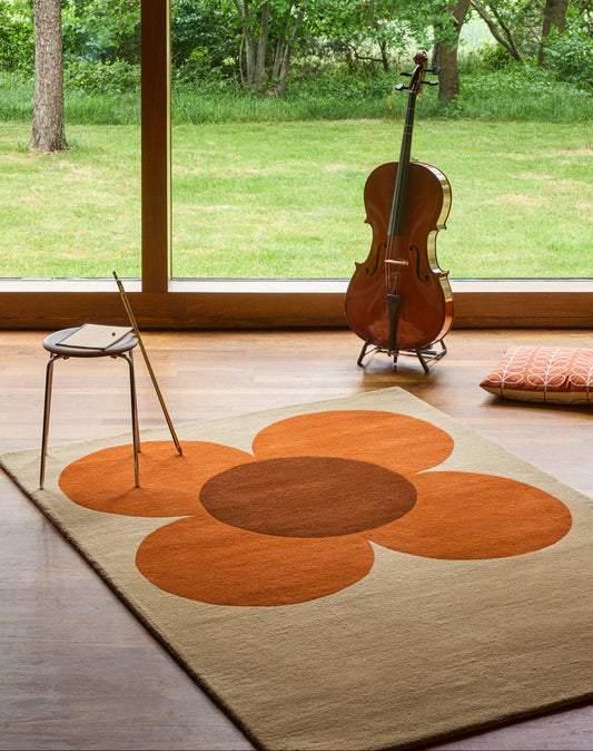 Vloerkleed Orla Kiely Flower Placement Pumpkin 158203