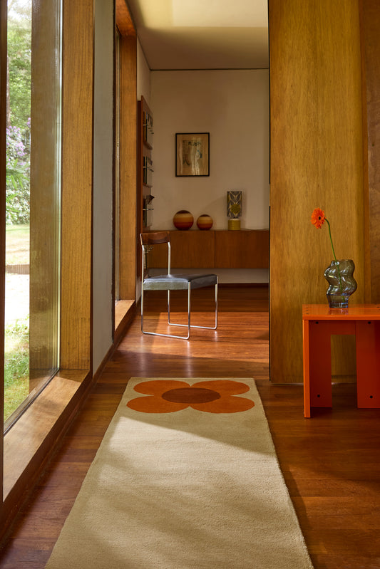 Loper Orla Kiely Flower Placement Pumpkin Ecru