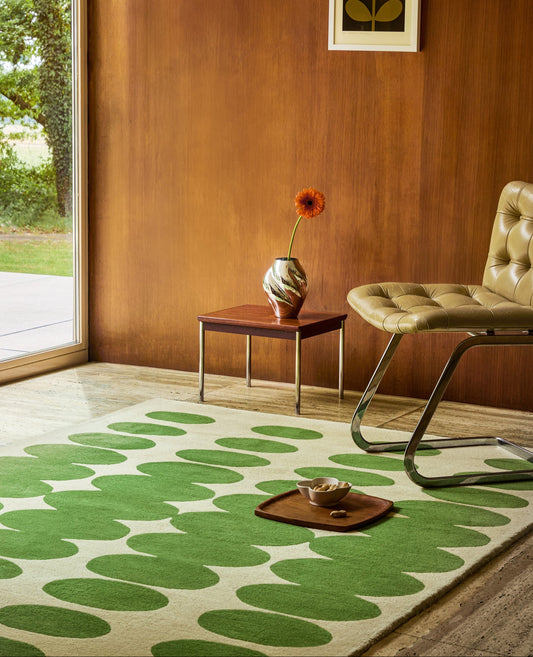 Vloerkleed Orla Kiely Optical Oval Green Cream 157707