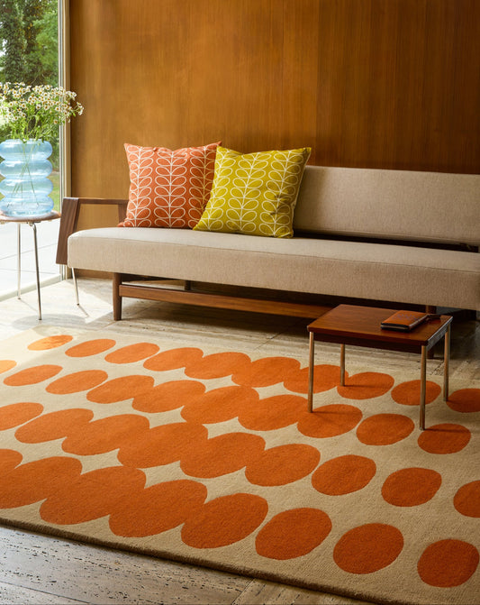 Vloerkleed Orla Kiely Optical Oval Orange Sand 157703