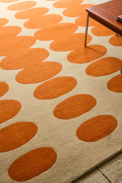 Vloerkleed Orla Kiely Optical Oval Orange Sand 157703