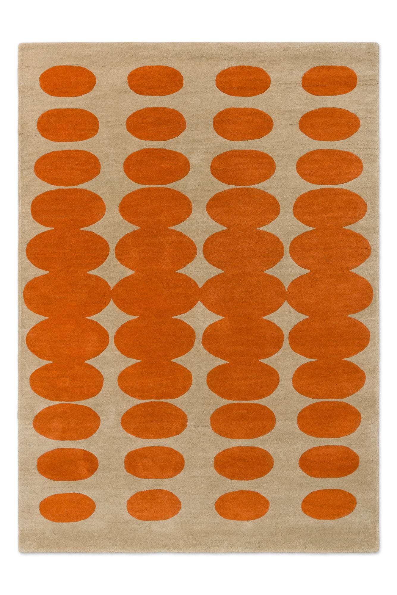 Vloerkleed Orla Kiely Optical Oval Orange Sand 157703