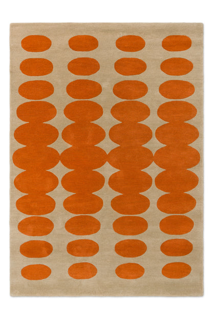 Vloerkleed Orla Kiely Optical Oval Orange Sand 157703