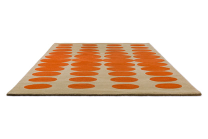 Vloerkleed Orla Kiely Optical Oval Orange Sand 157703