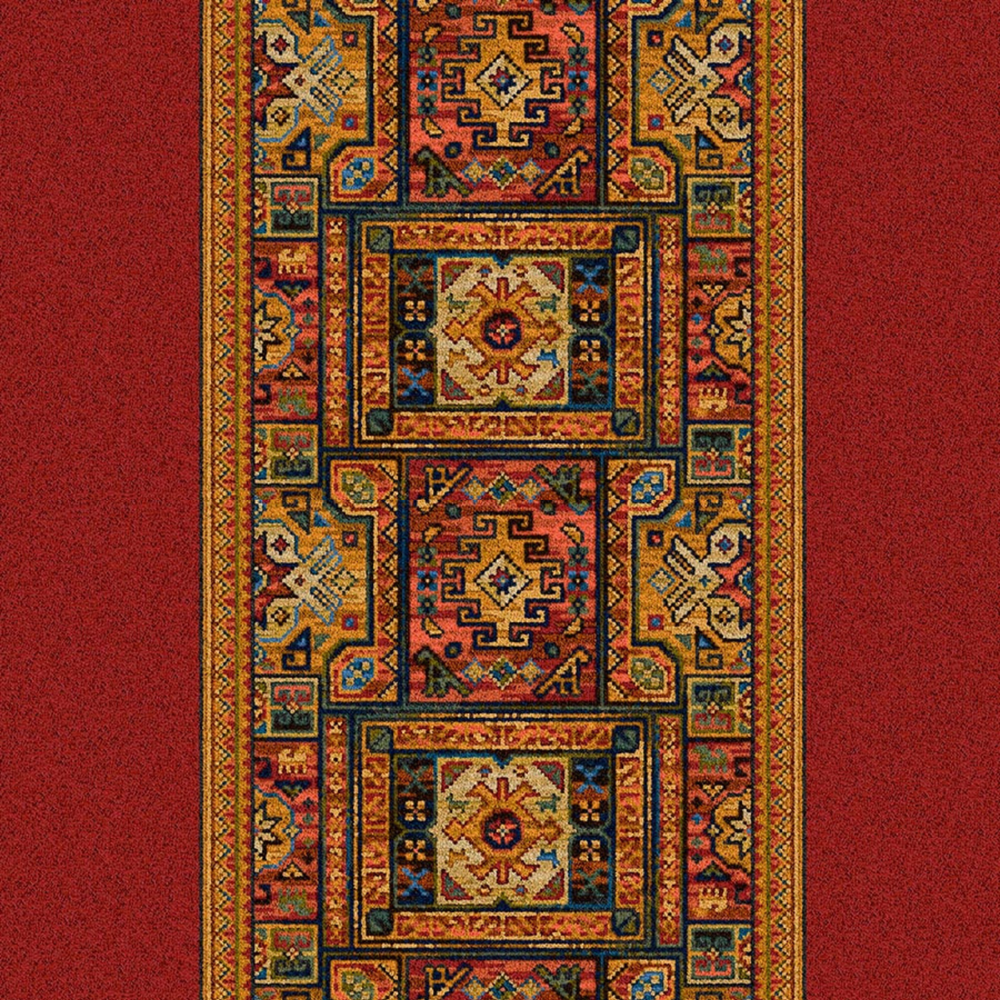 Traploper Ulster Carpets Glenavy Ethnic Panel Runner Rust