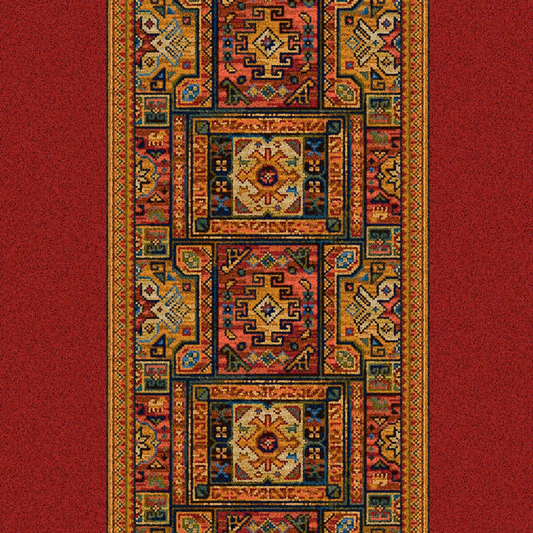 Traploper Ulster Carpets Glenavy Ethnic Panel Runner Rust
