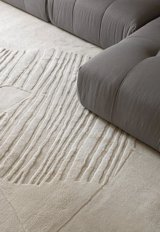 Vloerkleed Layered Artisan Guild Wool Rug Bone White