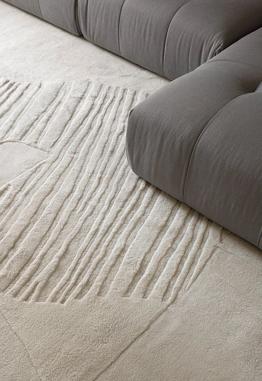 Vloerkleed Layered Artisan Guild Wool Rug Bone White