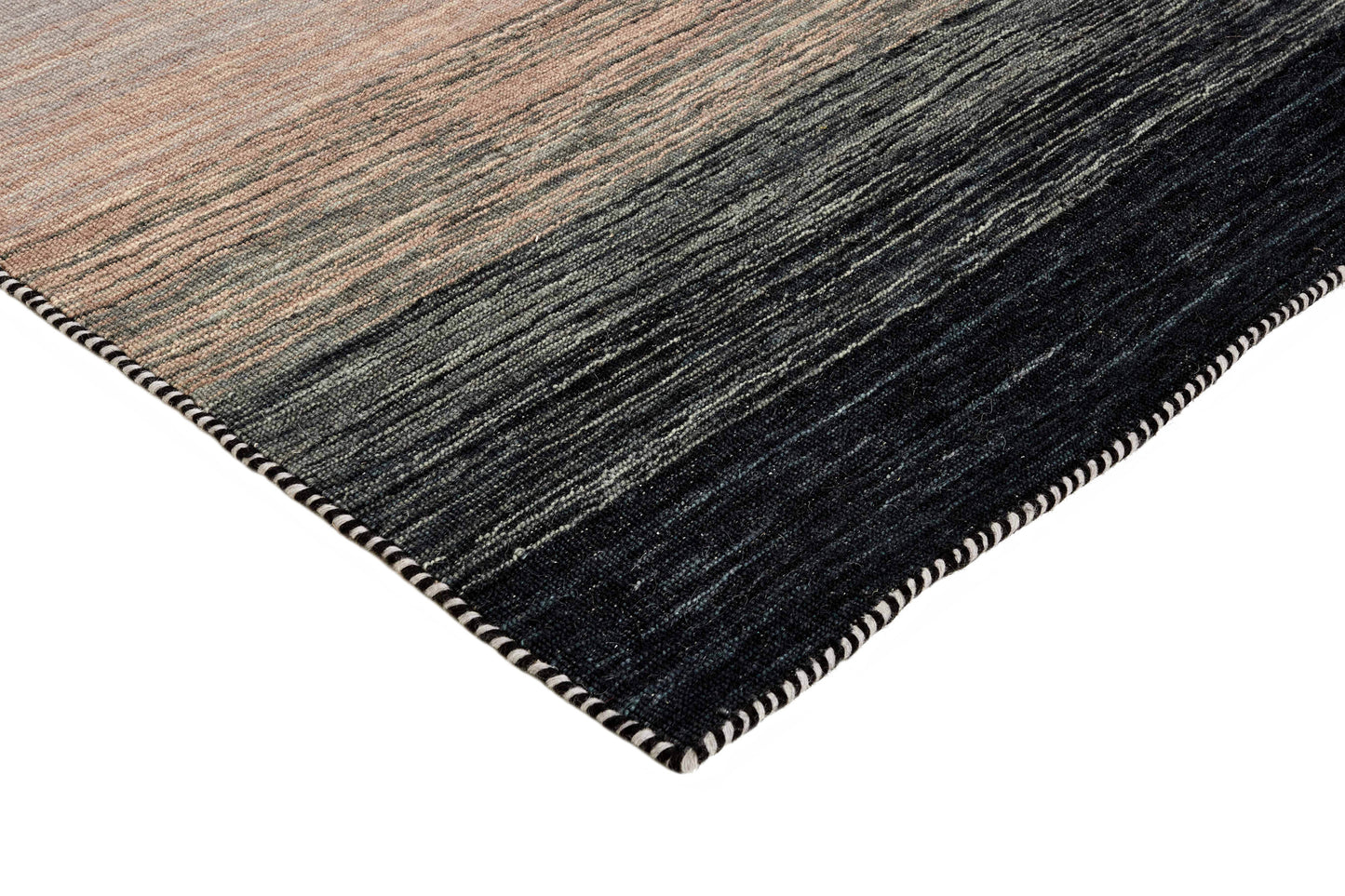 Vloerkleed MOMO Rugs Panorama Kelim Black Grey