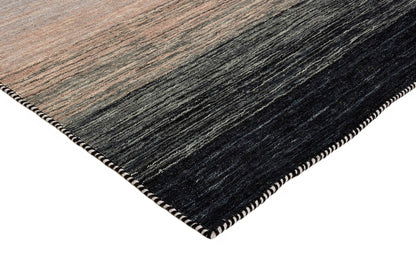 Vloerkleed MOMO Rugs Panorama Kelim Black Grey
