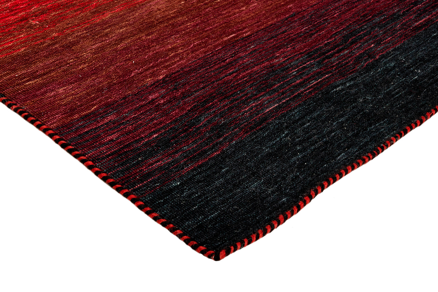 Vloerkleed MOMO Rugs Panorama Kelim Black Red