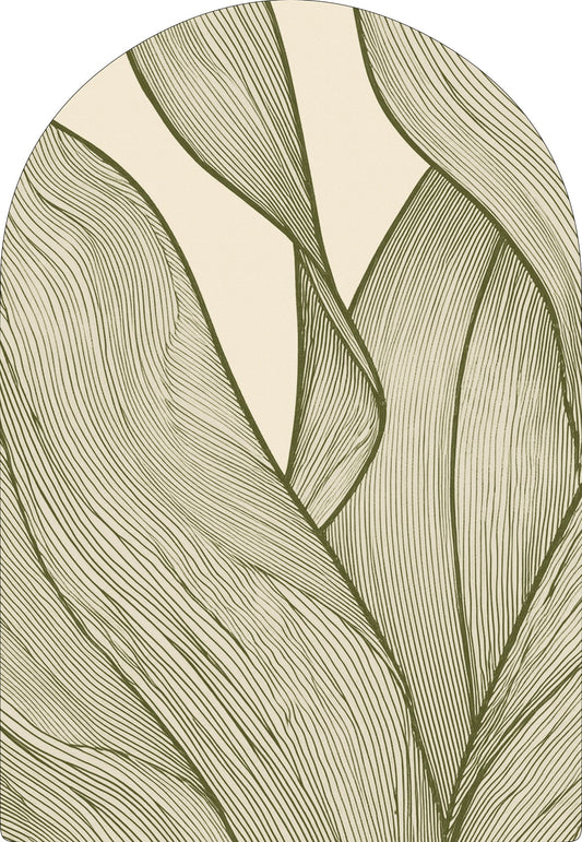 Vloerkleed MOMO rugs x NOŪRA studios - Botanical Beige/green Arch