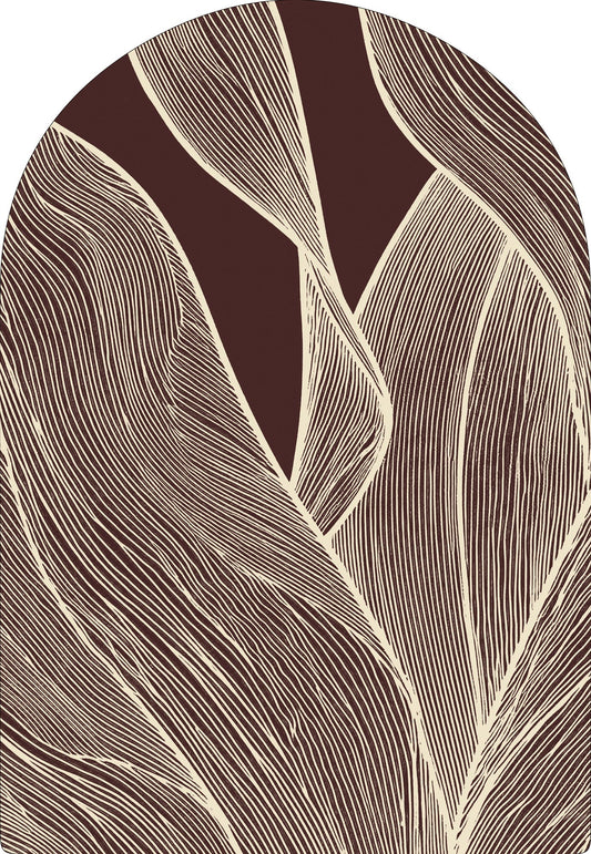 Vloerkleed MOMO rugs x NOŪRA studios - Botanical Bordeaux/beige Arch