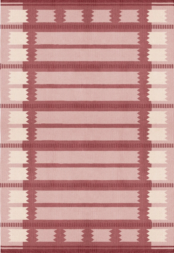 Vloerkleed Layered Röllakan Wool Rug Iris Raspberry