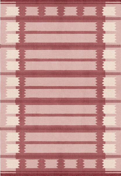 Vloerkleed Layered Röllakan Wool Rug Iris Raspberry
