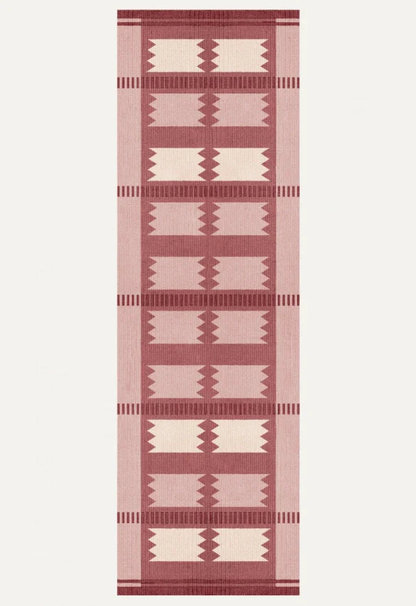 Vloerkleed Layered Röllakan Wool Rug Iris Raspberry