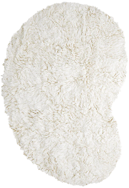 Vloerkleed Layered Residue Shaggy Wool Rug Bone White
