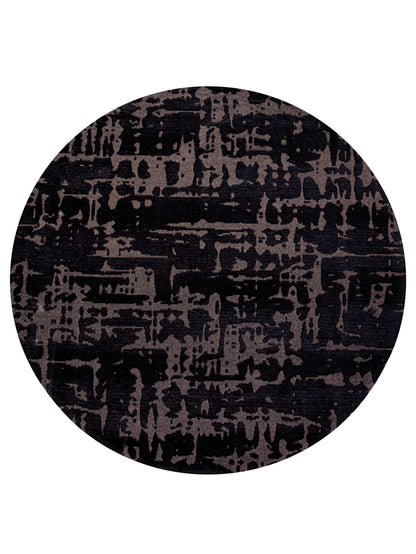 Rond vloerkleed Louis de Poortere Baobab Structures 9200 Black water Vloerkledenwinkel