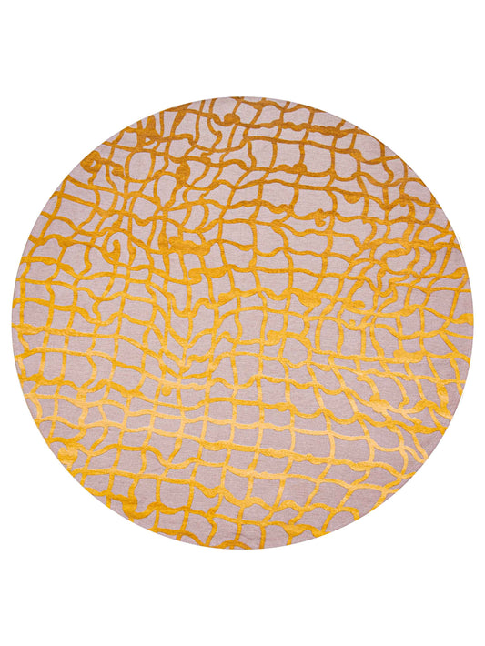 Rond vloerkleed Louis de Poortere Dedalo Mad Men 9205 Yellow Scarab Vloerkledenwinkel
