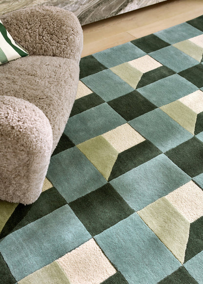 Laagpolig vloerkleed van Harlequin | Blocks Fern
