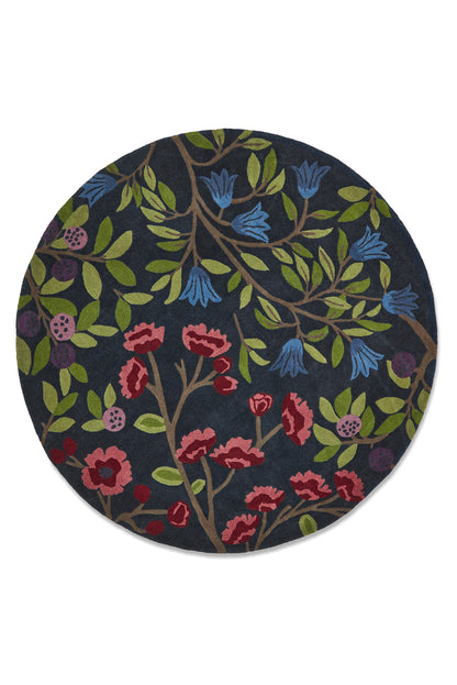 Vloerkleed Sanderson Foraging Indigo Rond