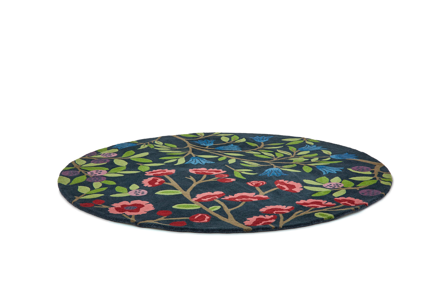 Vloerkleed Sanderson Foraging Indigo Rond