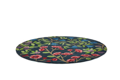 Vloerkleed Sanderson Foraging Indigo Rond