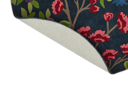 Vloerkleed Sanderson Foraging Indigo Rond