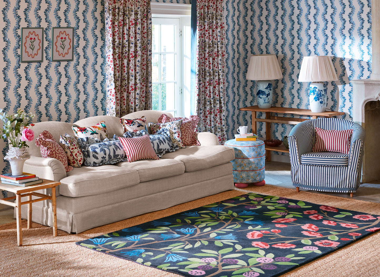 Vloerkleed Sanderson Foraging Indigo 146618