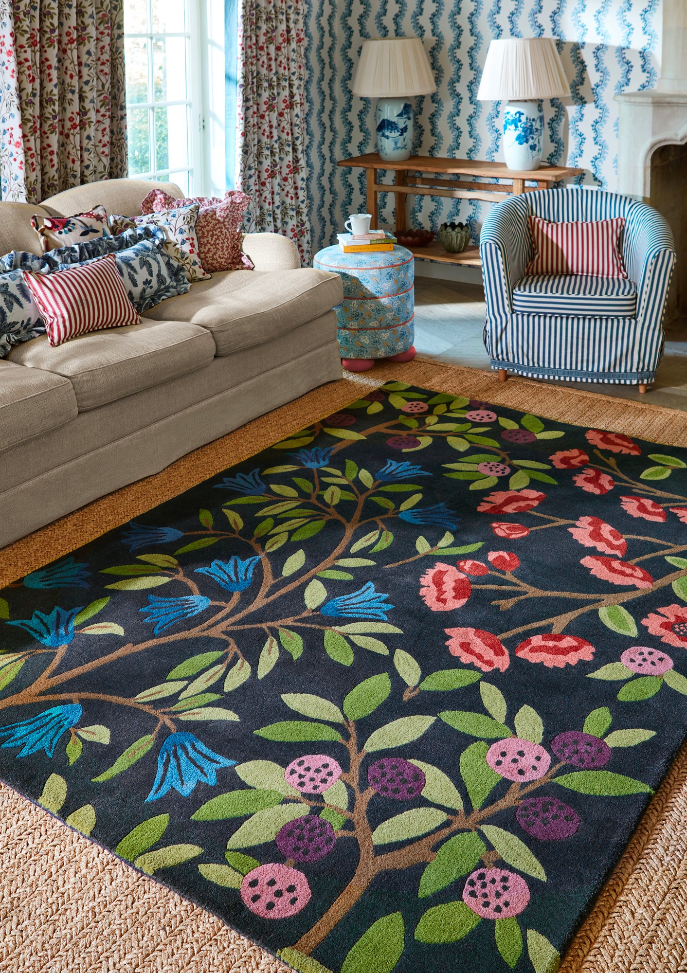 Vloerkleed Sanderson Foraging Indigo 146618