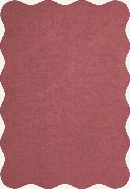 Vloerkleed Layered Scallop Wool Rug Rosewood Red