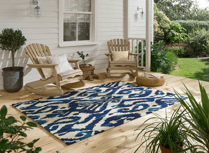 Sanderson Kasuri Indigo outdoor 446208 Vloerkledenwinkel