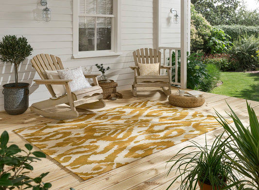 Sanderson Kasuri Ochre outdoor 446203 Vloerkledenwinkel