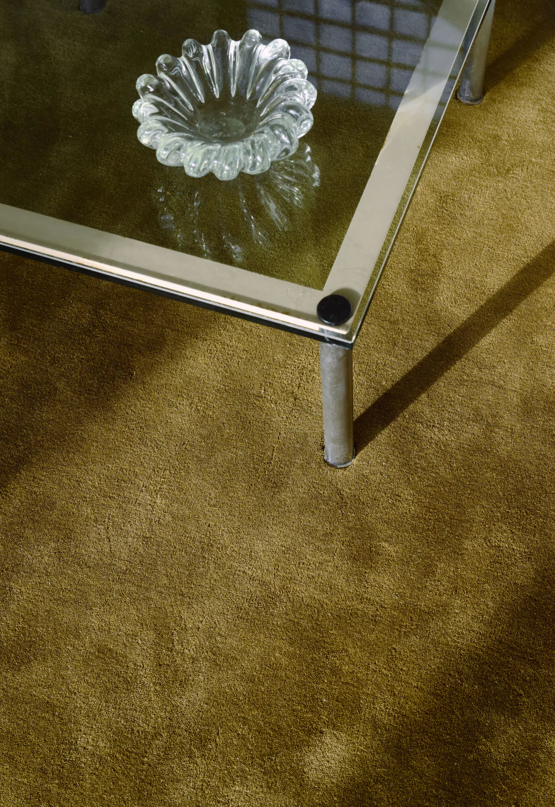 Vloerkleed Layered Classic Solid Wool Green Umber