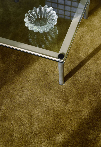 Vloerkleed Layered Classic Solid Wool Green Umber