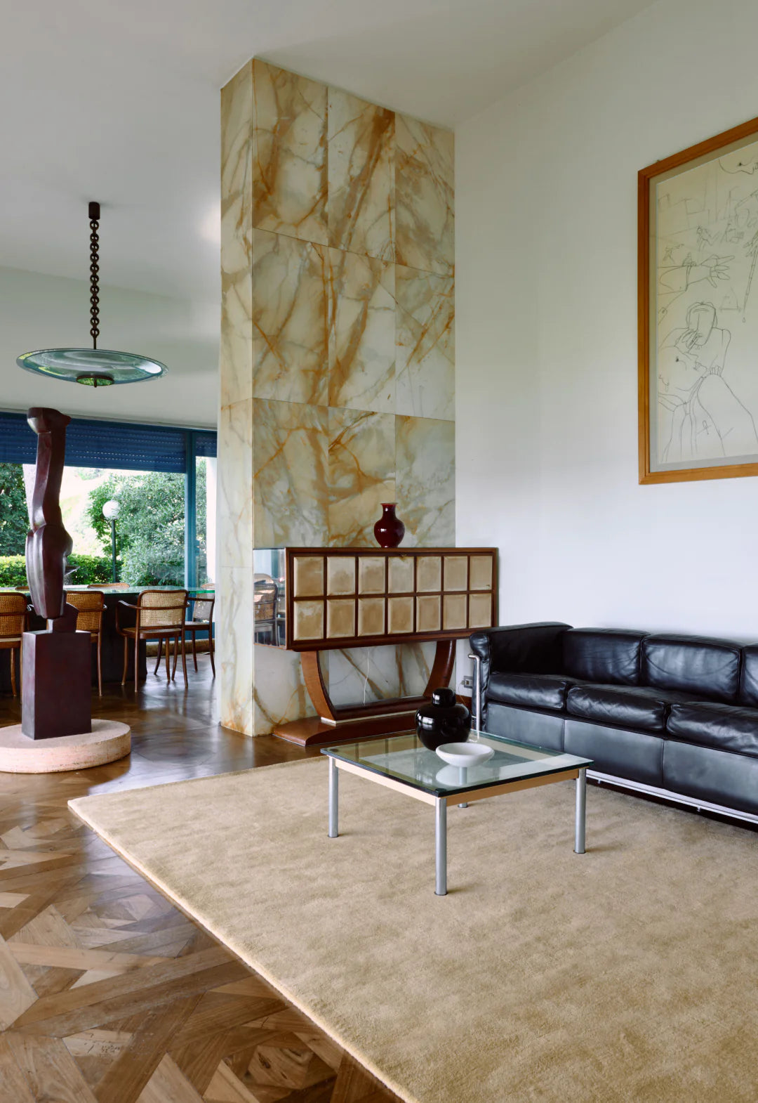 Vloerkleed Layered Classic Solid Wool Soft Yellow