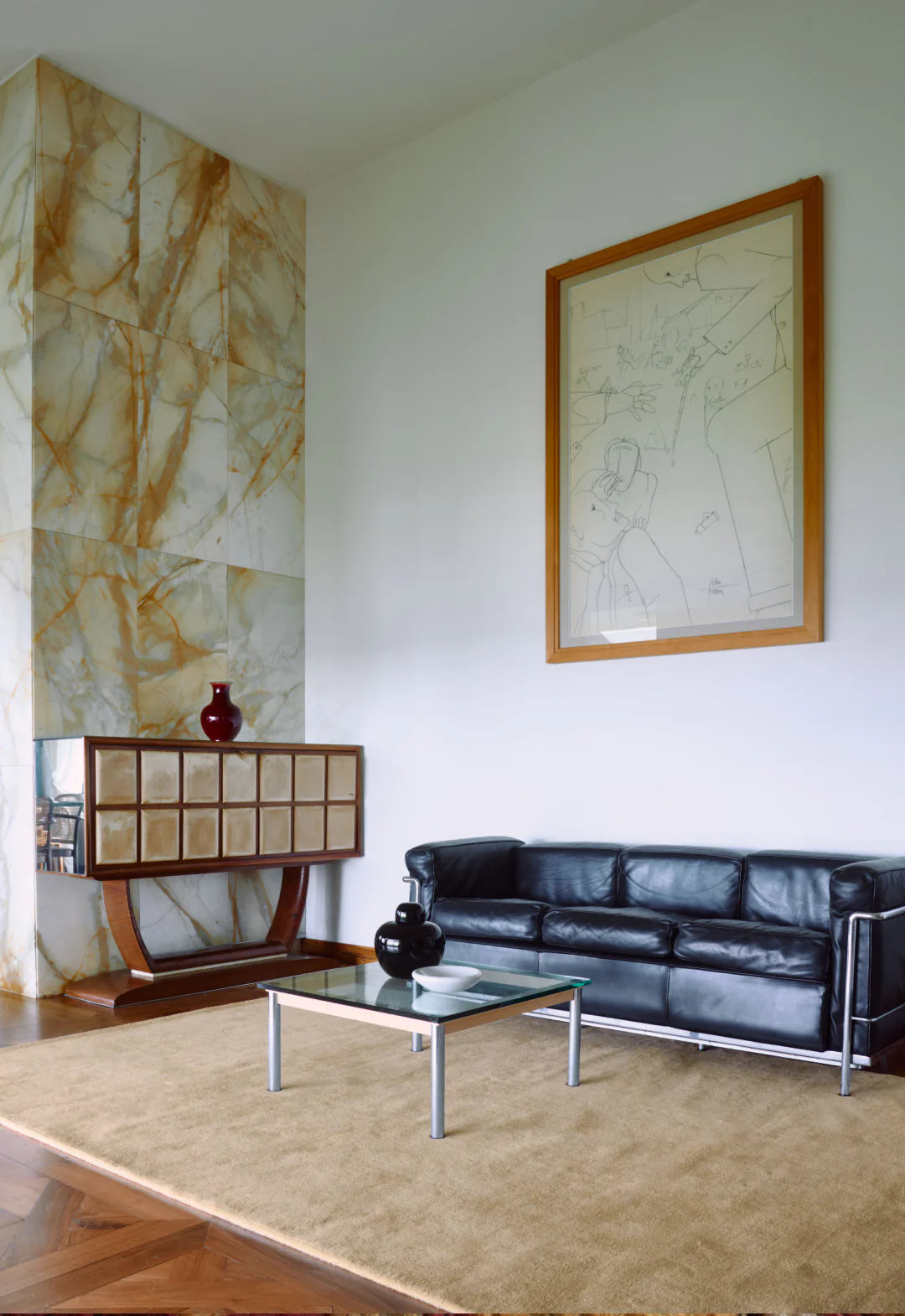 Vloerkleed Layered Classic Solid Wool Soft Yellow