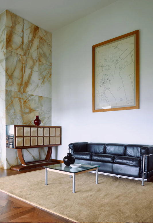 Vloerkleed Layered Classic Solid Wool Soft Yellow