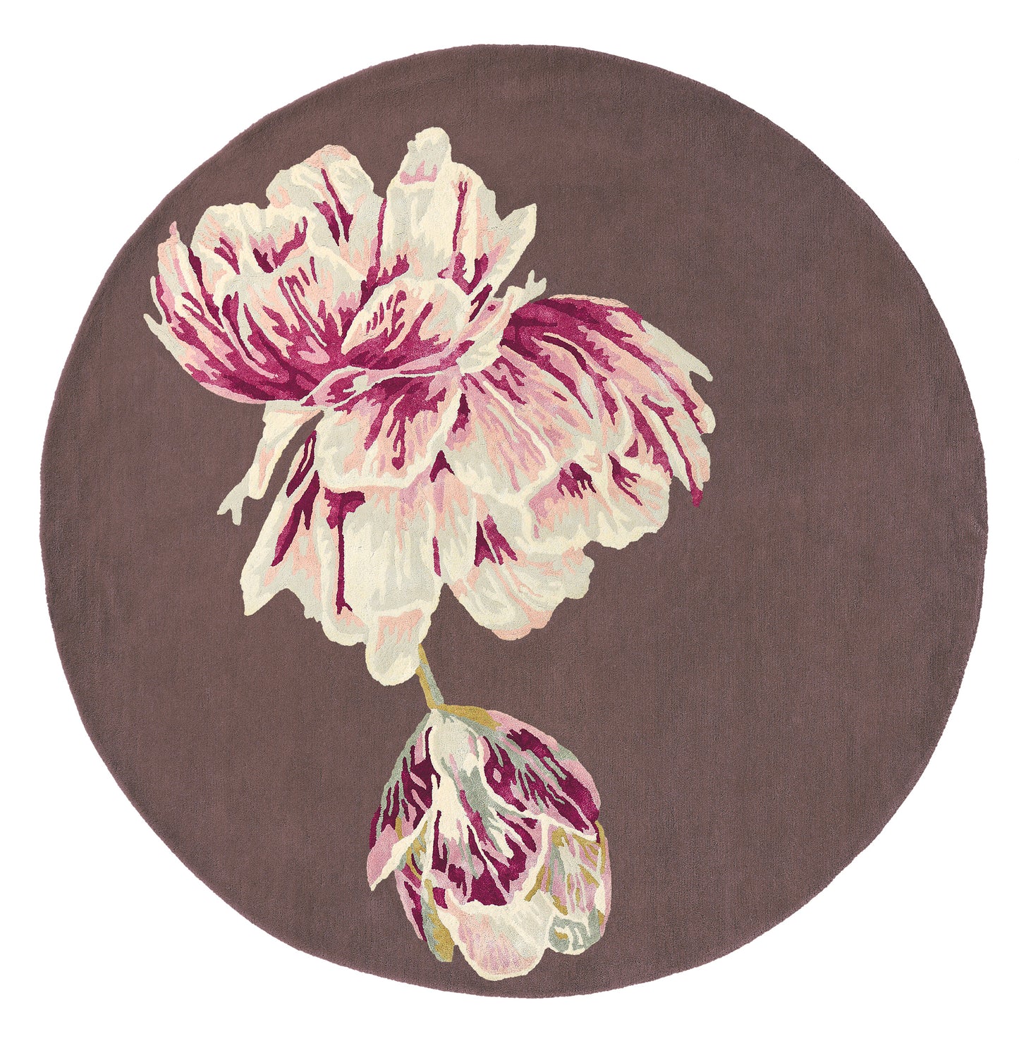 Laagpolig vloerkleed Ted Baker Tranquility Aubergine Rond 56005