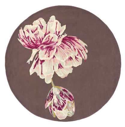 Laagpolig vloerkleed Ted Baker Tranquility Aubergine Rond 56005